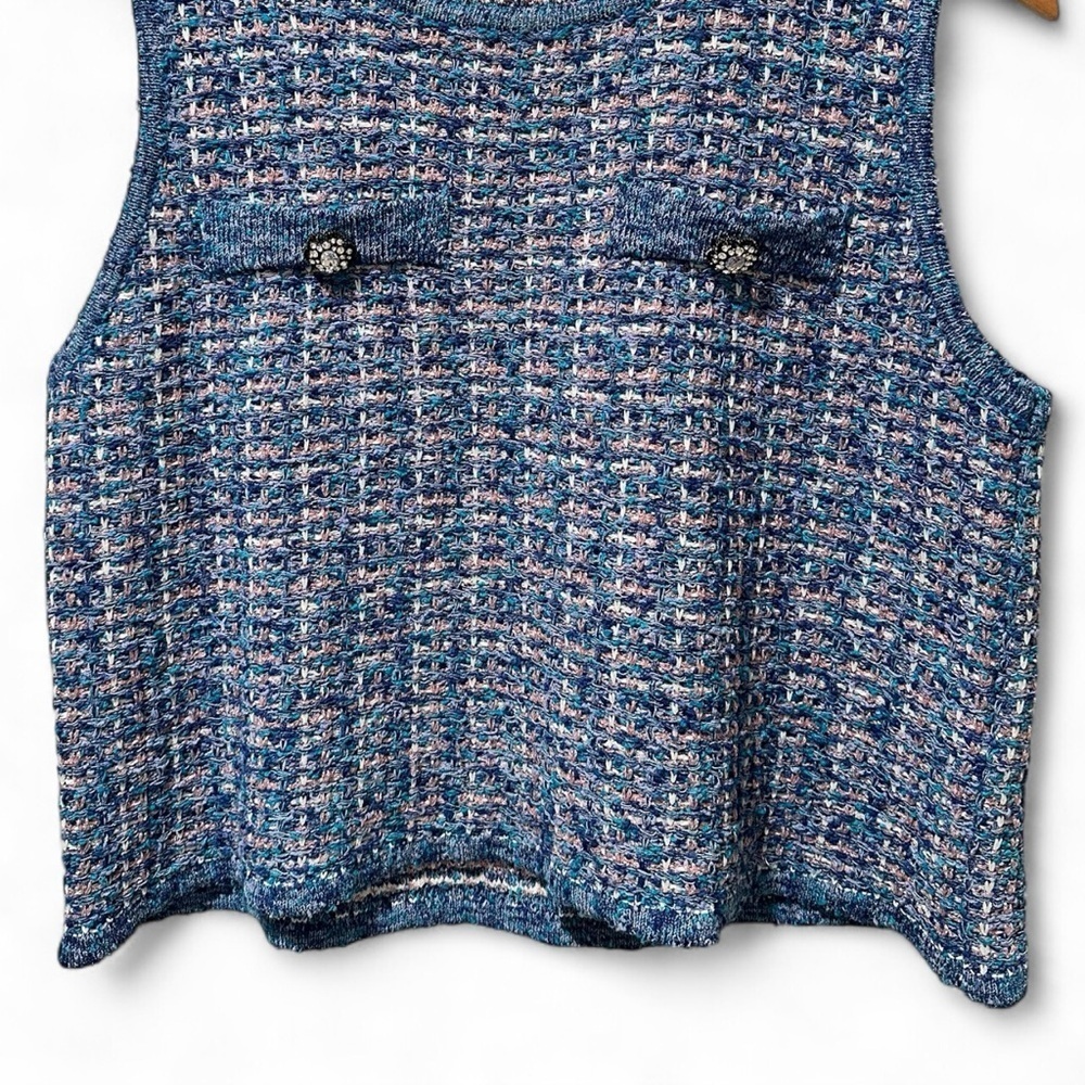 Zara Blue Metallic Thread Knit Top - Picture 5 of 10